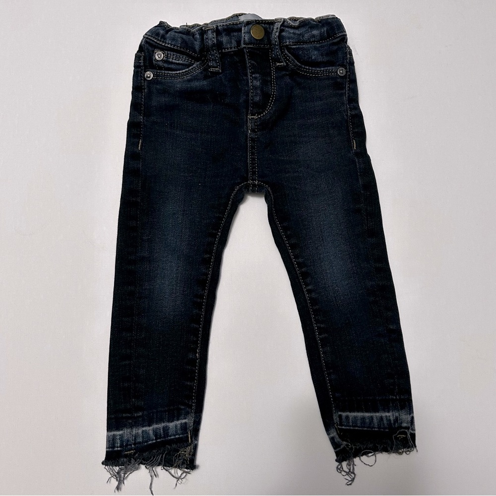 DL1961 Kid's Dark Wash Straight Leg Distressed Hem Jean Size 18M Sophie Slim